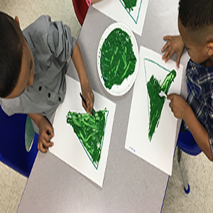 Children learning shapes