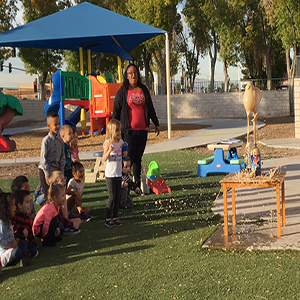 Children and Teacher Outside
