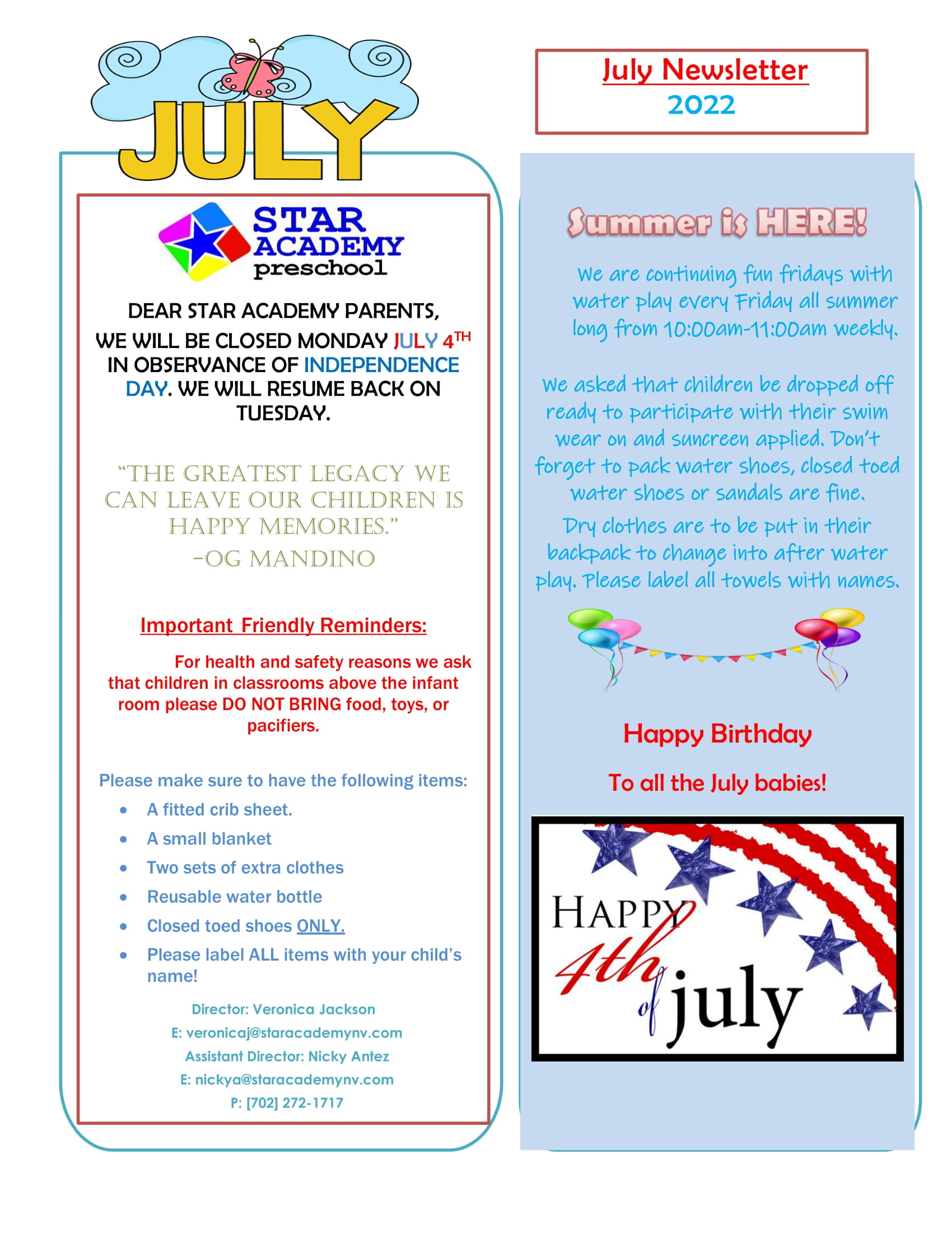 July 2022 Newsletter