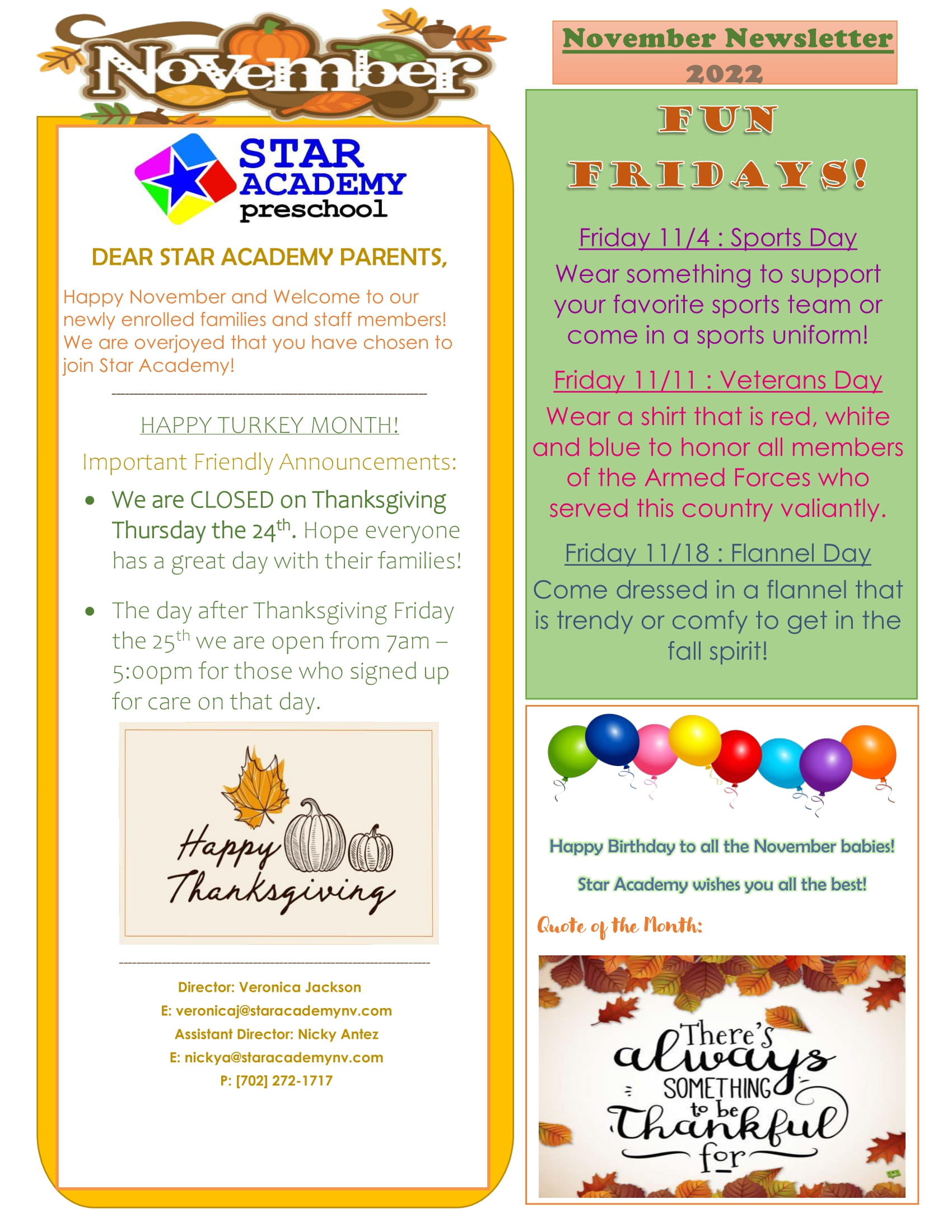 November Newsletter 2022